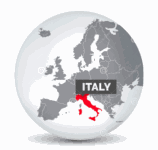 Map graphic highlighting Italy